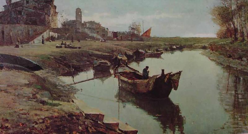 Pietro Fragiacomo Venezia povera china oil painting image